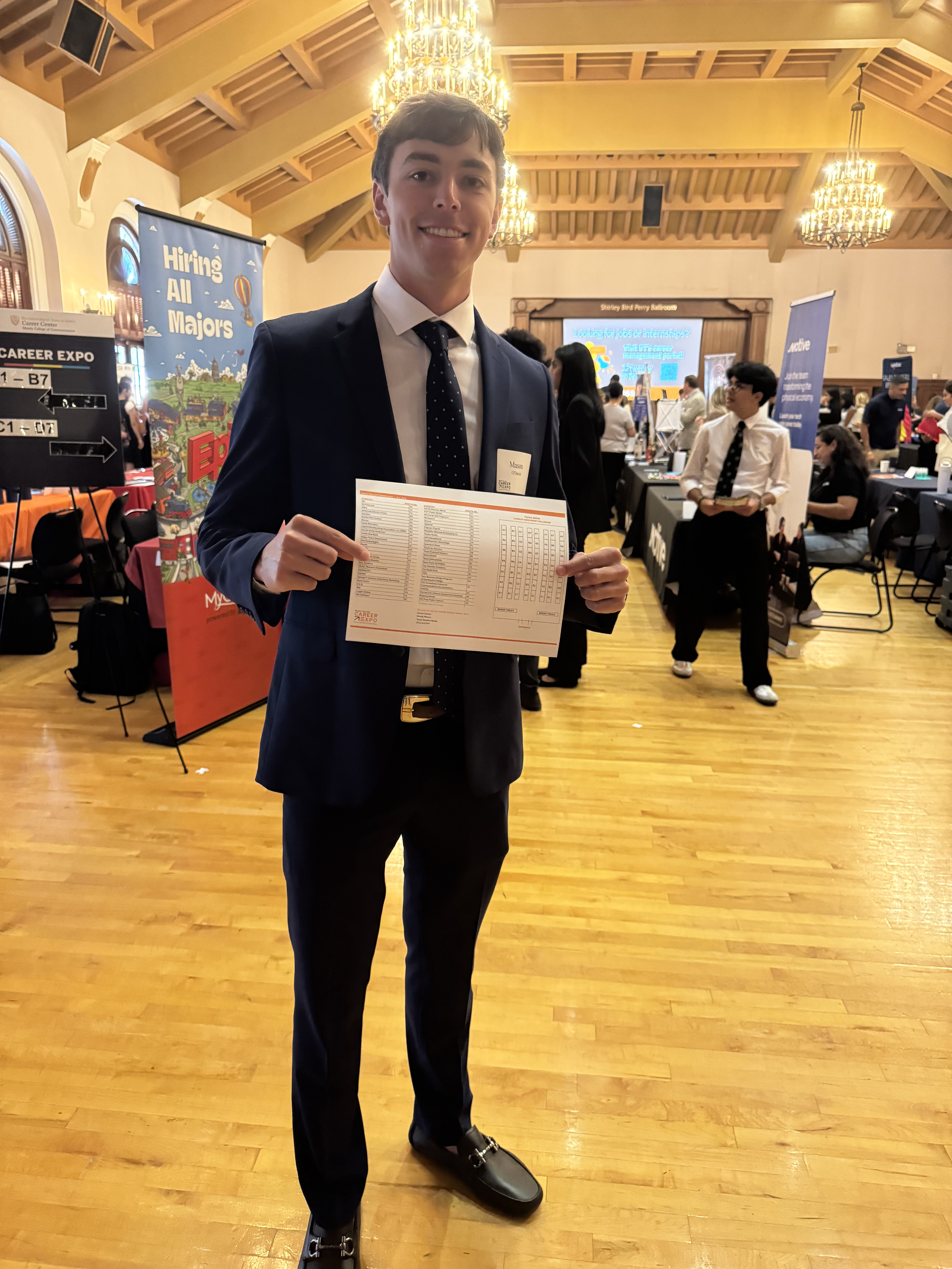 Photo of Mason O'Daniel at UT Career Expo
